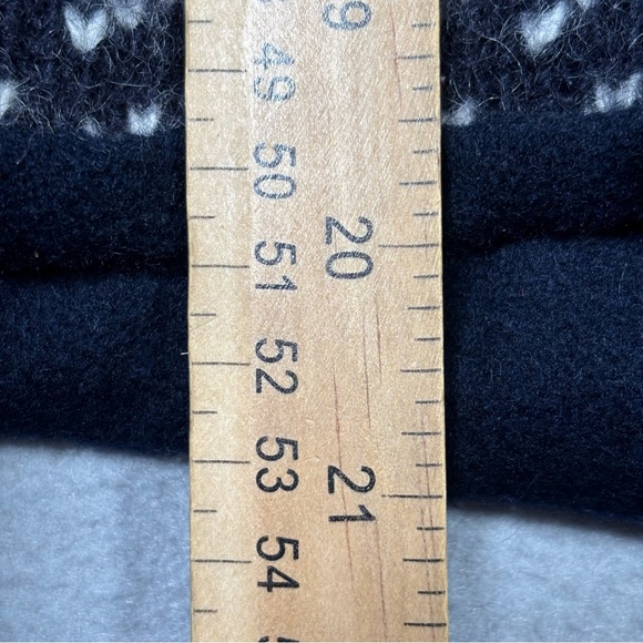 Vintage LL Bean Birds Eye Wool Blend Knit Vest Women’s Large Blue Made In Norway - Picture 2 of 11